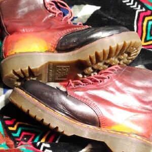 Leather Dr. Martens Boots With Air Cushion Soles - Hand Painted